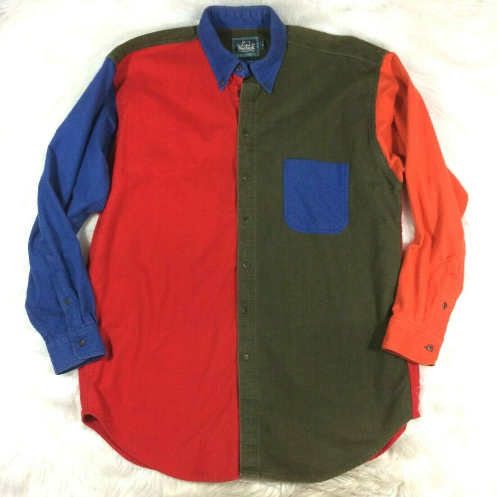 Woolrich Color Block Flannel Button Front Shirt - image 1